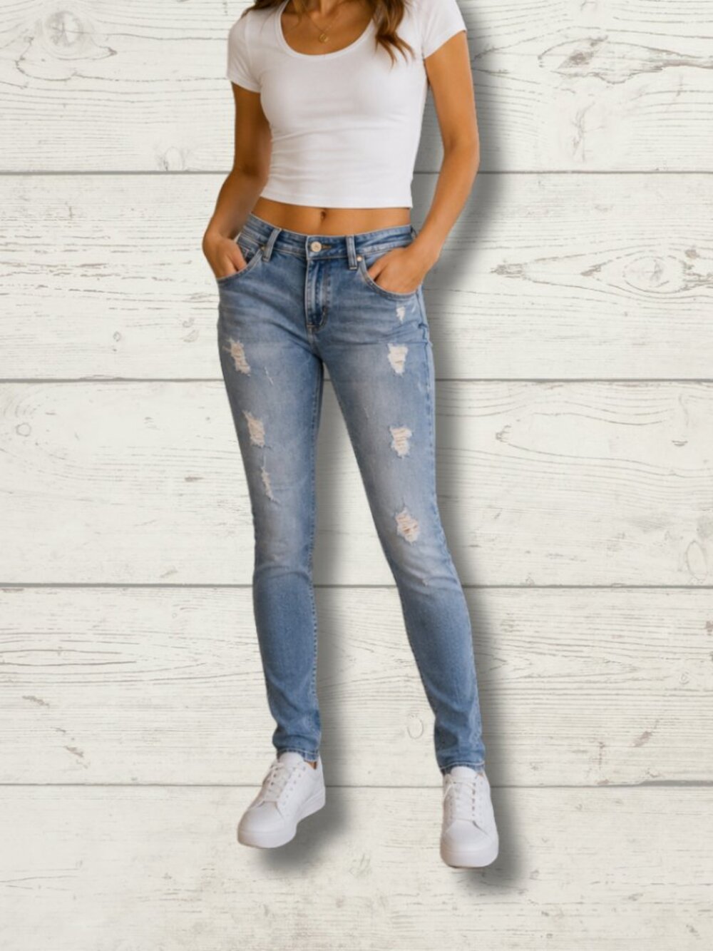 SIN Denim Danzel Skinny Jeans – Size 32/33 – Light Blue Wash